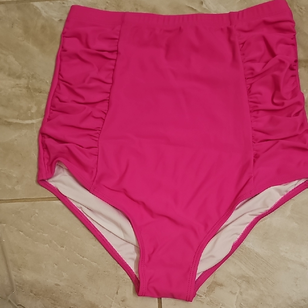 High-Waisted Pink Swim Bottoms